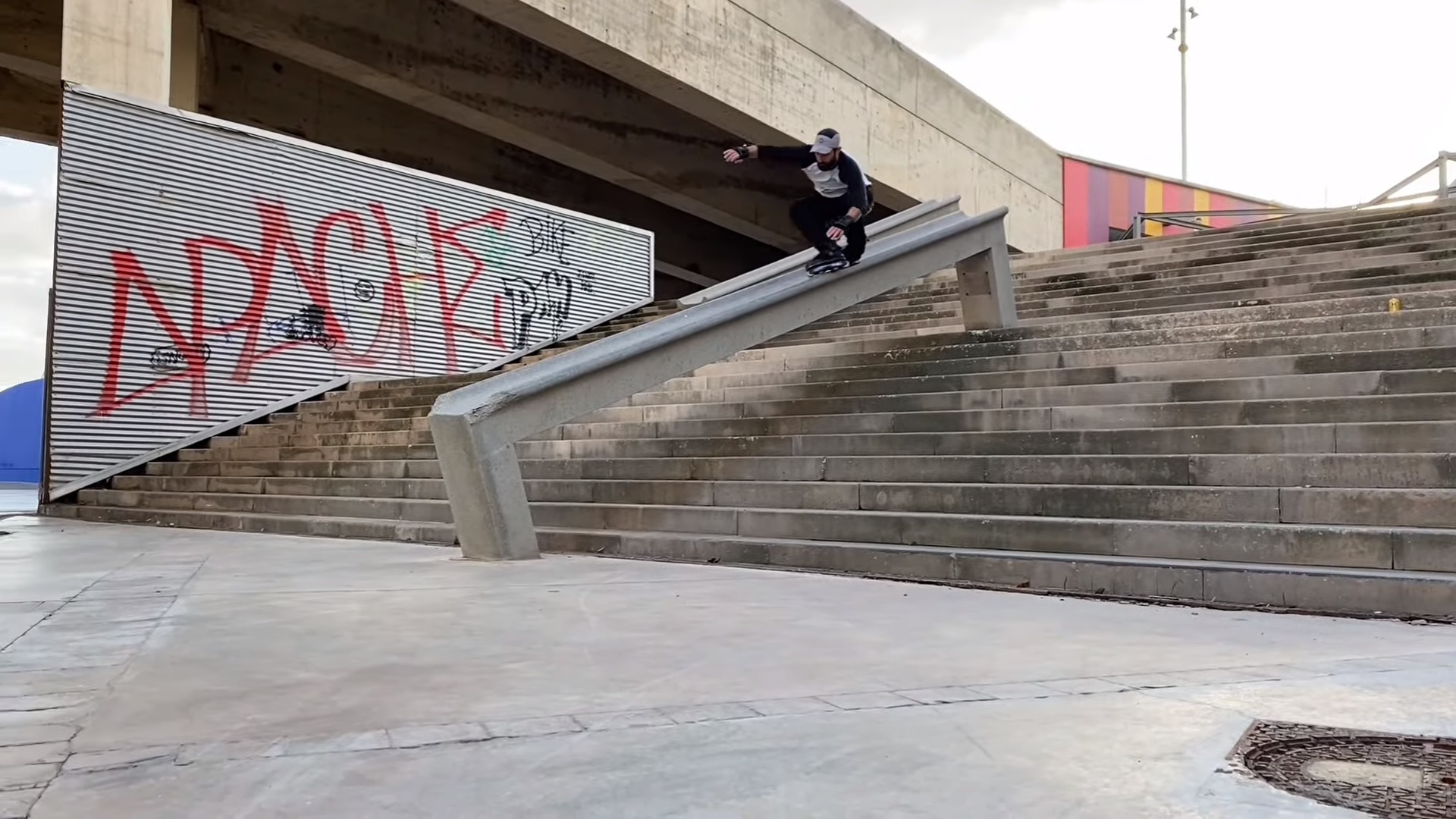 iRollerboot tried Skating ICONIC Forum Ledges In Barcelona